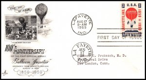 US C54 Balloon Jupiter Artcraft Typed FDC