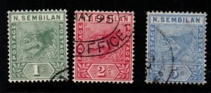 MALAYA NEGRI SEMBILAN SG2/4 1891-4 DEFINITIVE SET FINE USED