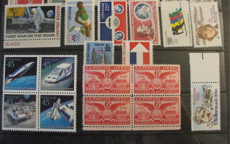 US Airmail Stock Pages Lot 2 MNH & MH OG