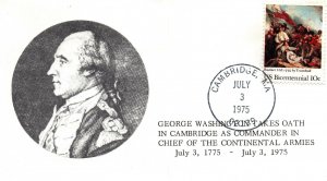 GEORGE WASHINGTON TAKES THE OATH IN CAMBRIDGE AS COMMANDER IN CHIEF CACHET 1975