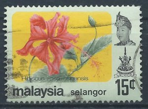 Selangor 1979 - 15c Hibiscus - SG162 used