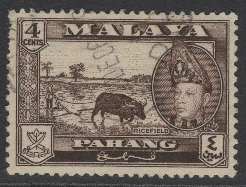 MALAYA PAHANG SG77 1957 4c SEPIA FINE USED