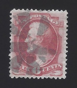 US #137 1870-71 Carmine Perf 12 H-Grill Used VF Scv $575