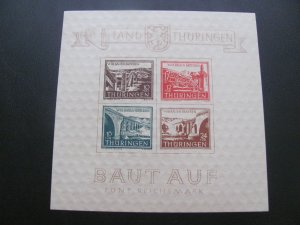 Germany SBZ MNH 1945 Thuringen CERTIFICATE JASCH BI. 4 ay (I/III) BLOCK XF (138)