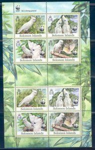 SOLOMON ISLANDS 2012 WWF BIRDS SOLOMONS CUCKATOO SHEET OF 8 STAMPS