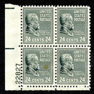 U.S. Scott 828 24-Cent Prexie/Prexy MNH Electric Eye Plate Block 