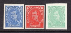 Belgium 1915 King Albert 3 Different Imperf Proofs 2 With OG