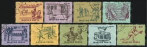 HUNGARY Sc B243-251 VF/Used - 1965 History of Tennis - Complete Set