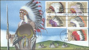 #2501-05 Indian Headdresses Beller FDC