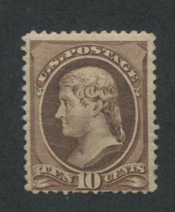 1882 US Stamp #209 10c Mint Hinged F/VF Original Gum Catalogue Value $160 