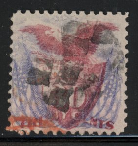 SCOTT #121 1869 30 CENT EAGLE & SHIELD REGULAR ISSUE USED RED CANCEL VG CAT $340