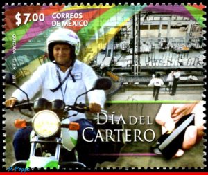 2903 MEXICO 2014 POSTMAN'S DAY, POST, MOTORCYCLE, MOTORBIKE, MNH