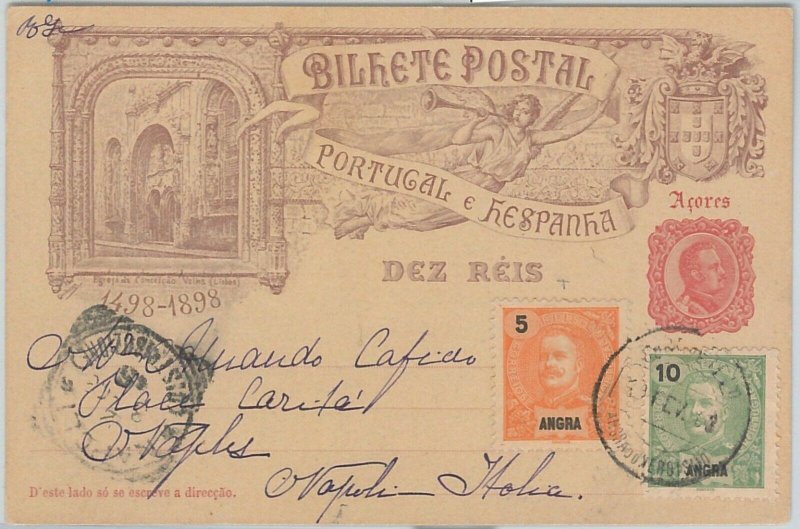 52095 - PORTUGAL: ANGRA - POSTAL HISTORY - POSTAL STATIONERY CARD to ITALY 1903-
