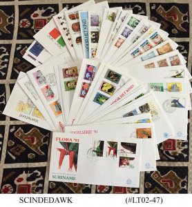 COLLECTION OF SURINAME FIRST DAY COVERS FDC FROM 1987-1993 - 40nos