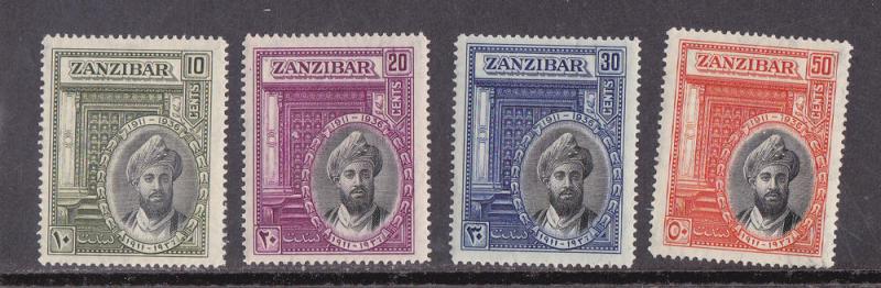 Zanzibar # 214-217, Mint Hinged Set