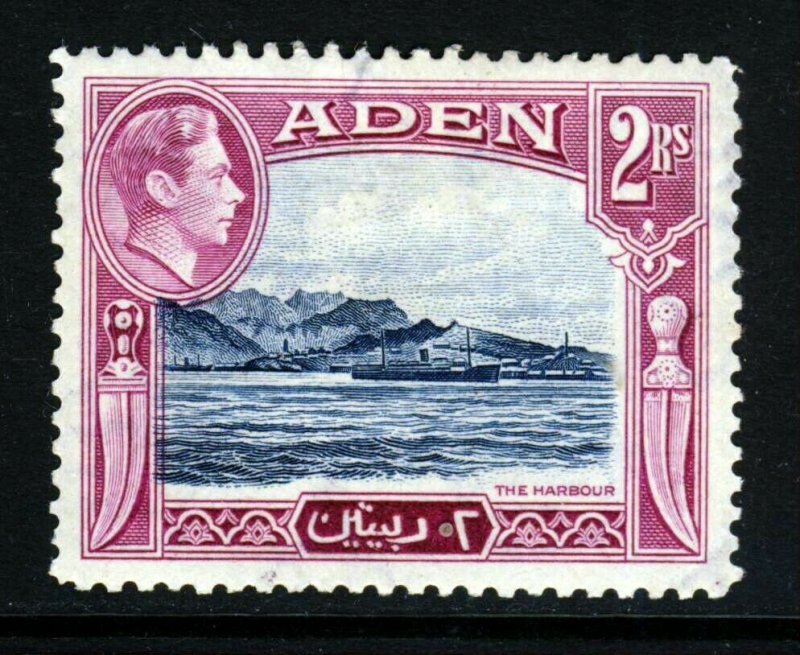 ADEN King George VI 1939 2 Rupees Blue & Magenta SG 25 MINT