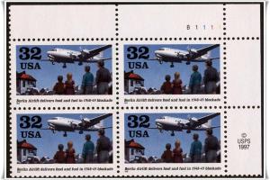 SC#3211 32¢ Berlin Airlift Anniversary Plate Block: UR #B1111 (1998) MNH