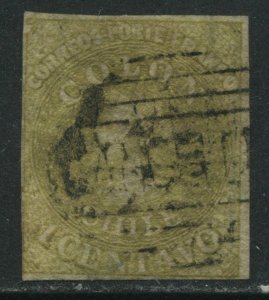 Chile 1862 1 centavo lemon yellow used