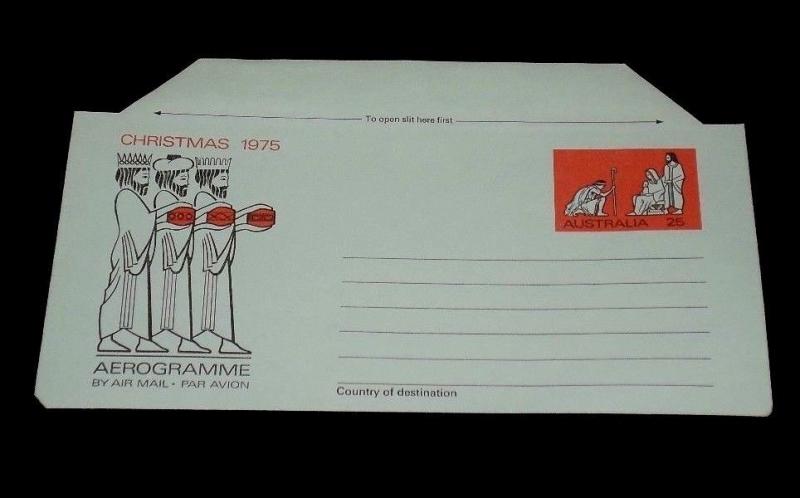 AUSTRALIA 25 CENT 1975 CHRISTMAS,AEROGRAM/ AIR LETTER SHEET ,MNH,NICE! LQQK!