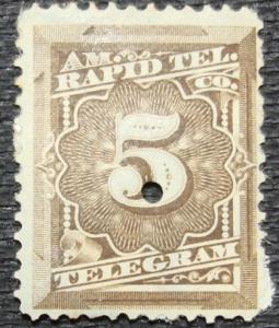 US #1T3, Used?, Punched Single, Telegraph