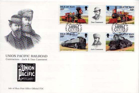 Isle of Man, First Day Cover, Trains