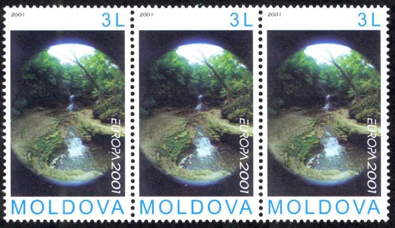 Moldova Sc# 376 MNH Strip/3 2001 Europa