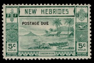 NEW HEBRIDES GVI SG D6, 5c blue-green, M MINT. Cat £35.