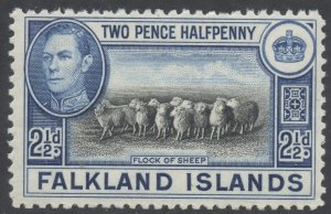 Falkland Is Scott 87 - SG151, 1938 George VI 2.1/2d Sheep MH*