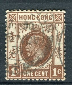 HONG KONG; 1912 early GV issue fine used Shade of 1c. value, fair Postmark