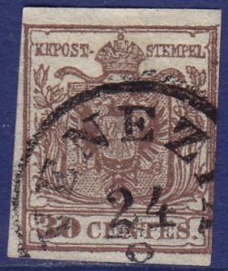 Lombardy-Venetia - 1850 - Scott #5 - used - Coat of Arms