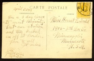 SPAIN US NAVAL 1919 Post Card From Naval Captain Sc 310 Interesting Message
