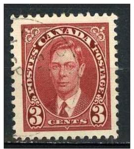 Canada 1937 - Scott 233 used - 3c, King George VI 