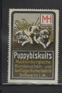 Germany- Puppy Biscuits Mecklenburg Pet Food Company Advertising Stamp - NG 