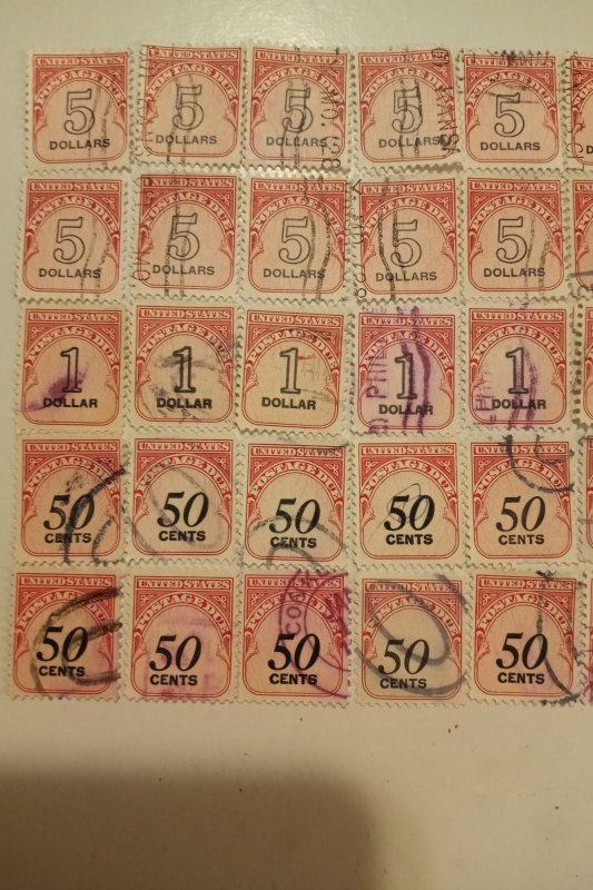 US Postage Due set of 50 Scott #J99-J101 $100 FV