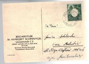 1942 Przyrow Germany Occupied Poland Postcard Cover Dr Margaret Schinnagel