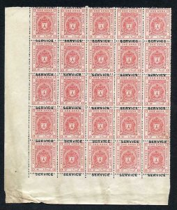 Bhopal SGO313c 1932 1/4a Orange Perf 14 Misplaced Surcharge (no gum) (l)