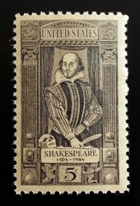 1964 5c William Shakespeare, Poet, 400th Anniversary Scott 1250 Mint F/VF NH