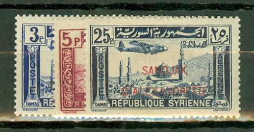 Alexandretta C1-2 used, C3-8 mint CV $77.50, scan shows only a few