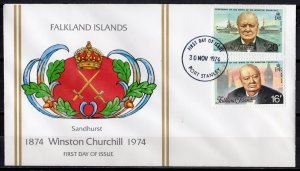 Falkland Islands 1974 Sc#235/36 Sir Winston Churchill Set (2) SPECIAL FDC RARE!