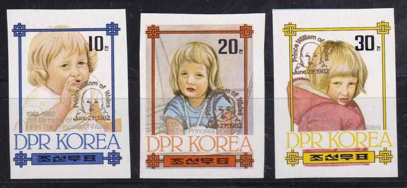 North Korea 1982 Princess Diana Birthday Nos. 2175-79 Overprinted in Gold XF/NH