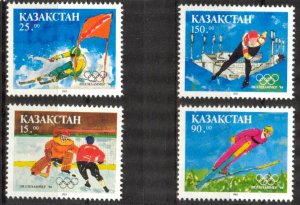 Kazakhstan 1994 Winter Olympic Games Lillehammer 94 Hockey set of 4 MNH**