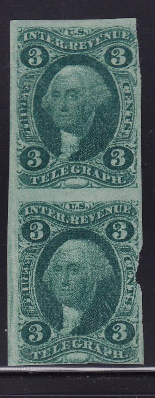 R19a Imperf Revenue Pair neat cancel nice color cv $ 500 ! see pic ! 