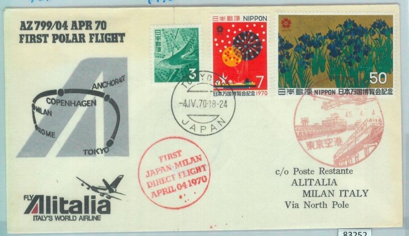 83251 - JAPAN - Postal History - FIRST Polar FLIGHT: Tokyo Milano - Pell # 755
