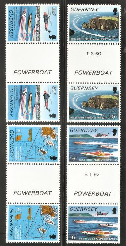 GUERNSEY GB Sc# 390 - 393 var MNH FVF Set-4 Gutter Pr Powerboats