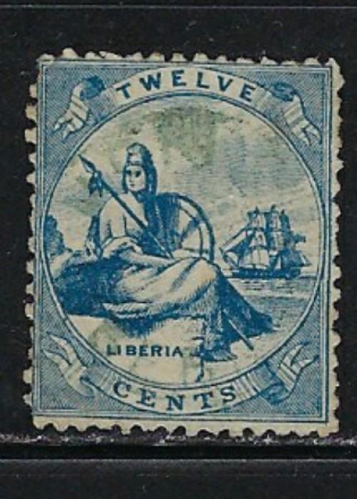 Liberia #2 Used 1860 issue in good condition for age