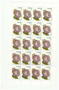 UGANDA SC.616 1988 35SH AFRAMOMUM SCEPTRUM MNH FULL SHEET PG28