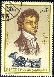Ludwig van Beethoven, Composer, Fujeira stamp used