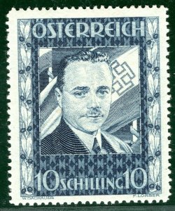 AUSTRIA High Value Scott.380 10s Dollfuss (1936) Mint MNH Cat $1,100+ BLACK9