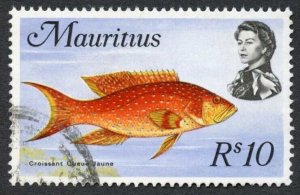 Mauritius SG491 10r Fish (wmk 14) Cat 10 pounds