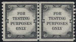 U.S. Scott #TD 107B Test Stamp - Mint NH Coil Line Pair